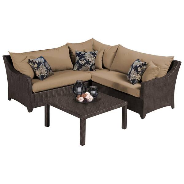 RST Brands Deco 4-Piece Patio Sectional Seating Set with Delano Beige Cushions