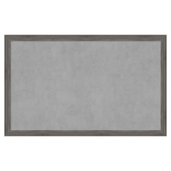 Amanti Art Regis Barnwood Grey Narrow 43 in. x 27 in Framed Magnetic Board