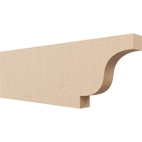 Ekena Millwork 2-in. x 8-in. x 24-in. Newport Woodgrain, Primed Tan Timberthane Polyurethane Rafter Tail Brace