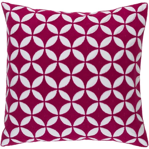Livabliss Bulstrode Pink Geometric Polyester 20 in. x 20 in. Throw Pillow