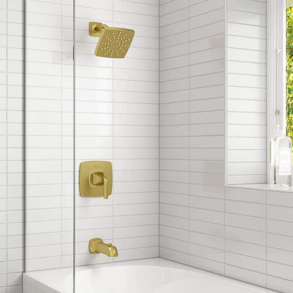 Bruxie 1-Handle 1-Spray Tub and Shower Faucet 1.8 GPM in Brushed Gold (Valve Included)