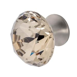 Nina 1-3/8 in. Satin Nickel with Antique Yellow Crystal Cabinet Knob