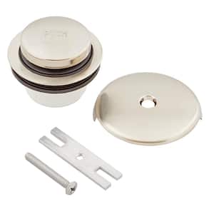 Toe-Touch Drain Bath Tub Remodel Kit in Brushed Nickel