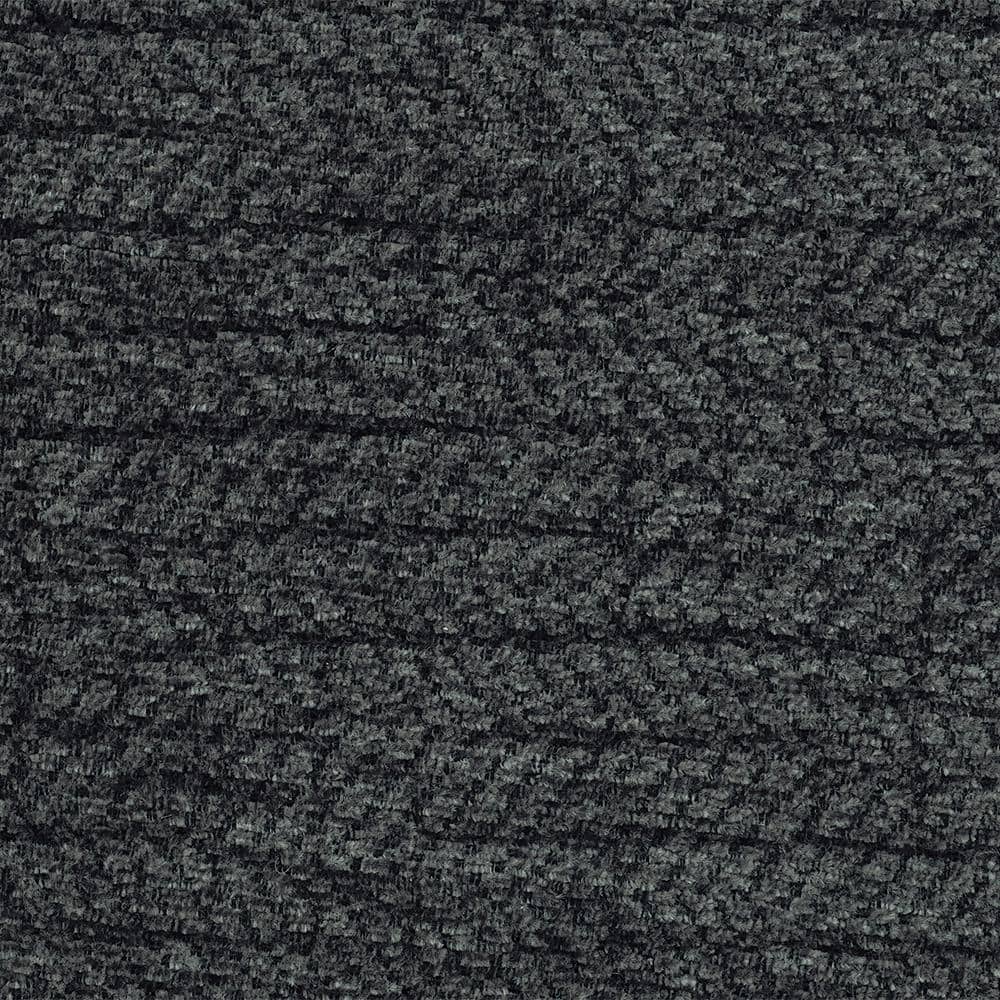 Transitional Charcoal Gray Fabric Reclining Sofa with Nailhead Accents