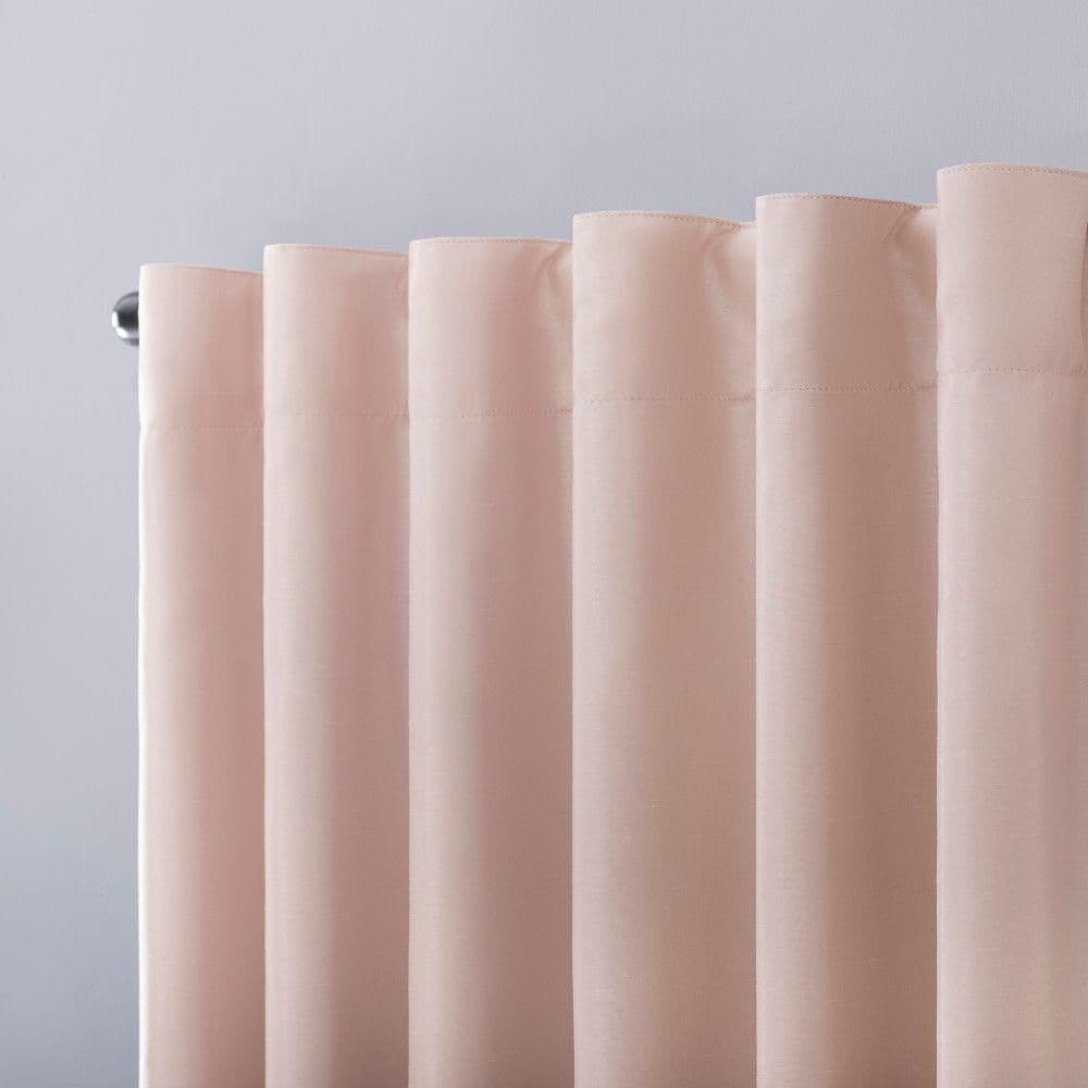 Blush Pink Faux Dupioni Silk Blackout Curtain Panel