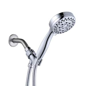 5-Spray Settings 3.5 in. Round Wall Mount Handheld Shower Head 1.75 GPM in Polished Chrome