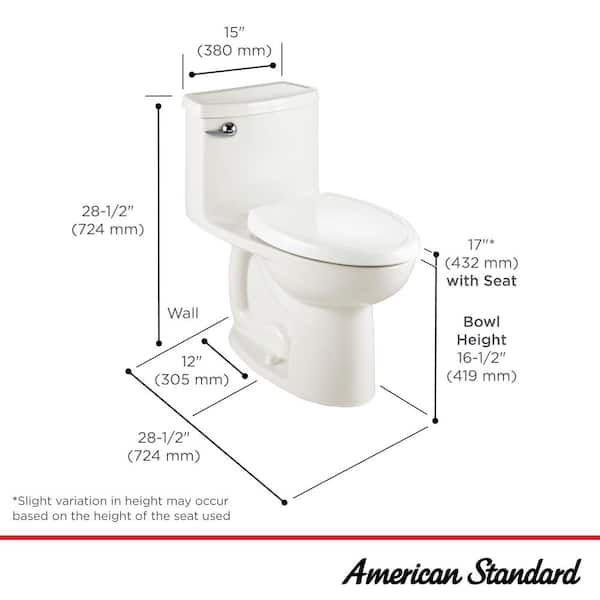 Compact Cadet 3-FloWise Tall Height 1-Piece 1.28 GPF Single Flush Elongated Toilet in White, Seat Included