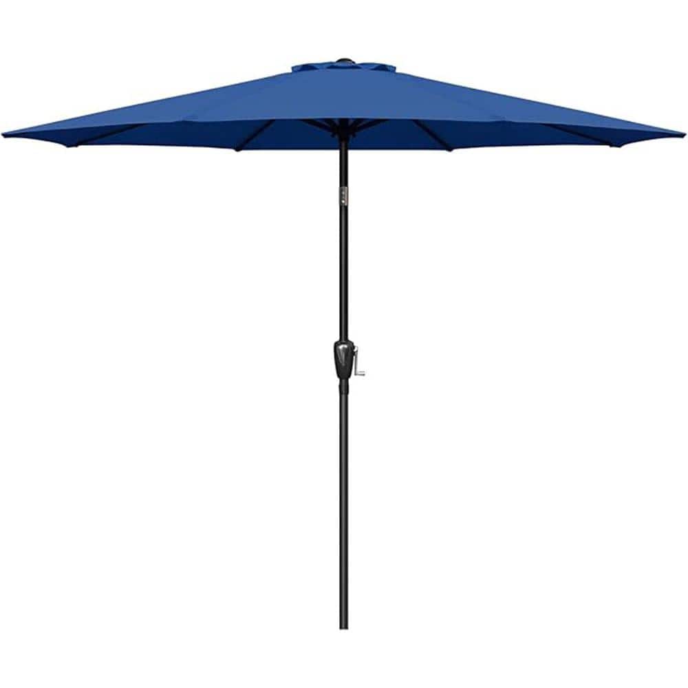 9 ft. Stainless Steel Button Tilt Market Patio Umbrella in Blue with Crank and 8 Sturdy Ribs for Garden, Deck, Lawn price history on PriceWatchPro