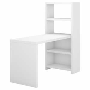 Echo 56.34 in. Pure White Bookcase Desk