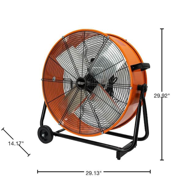 Commercial Electric - 24 in. 2-Speed Heavy Duty Tilt Drum Fan