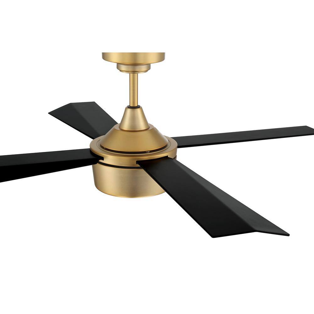 Satin Brass and Black 42'' Ceiling Fan with LED Light