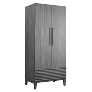 Render in Charcoal Particle Board 31.5 in. Wardrobe
