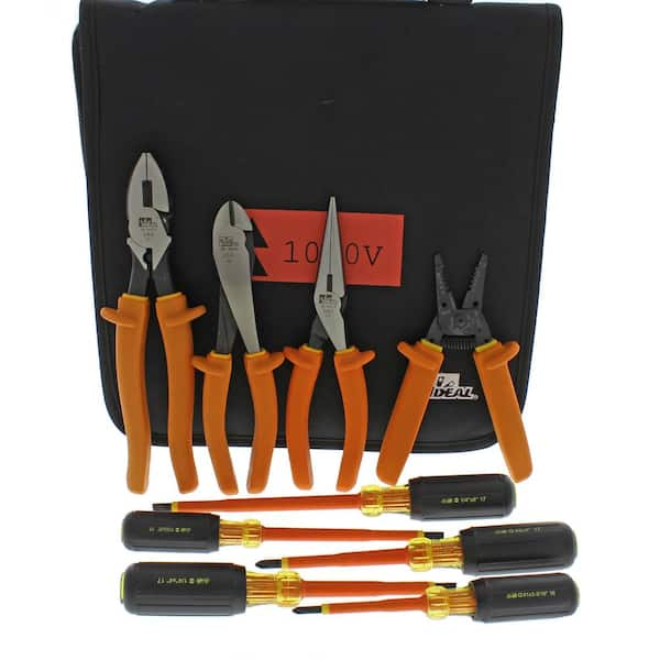 IDEAL 9-Piece 1000-Volt Insulated Tool Kit with Bag 35-9108 - The Home ...