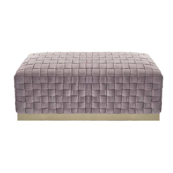 HomeRoots Amelia Lilac 39.7 in. Velvet Bedroom Bench Backless Upholstered