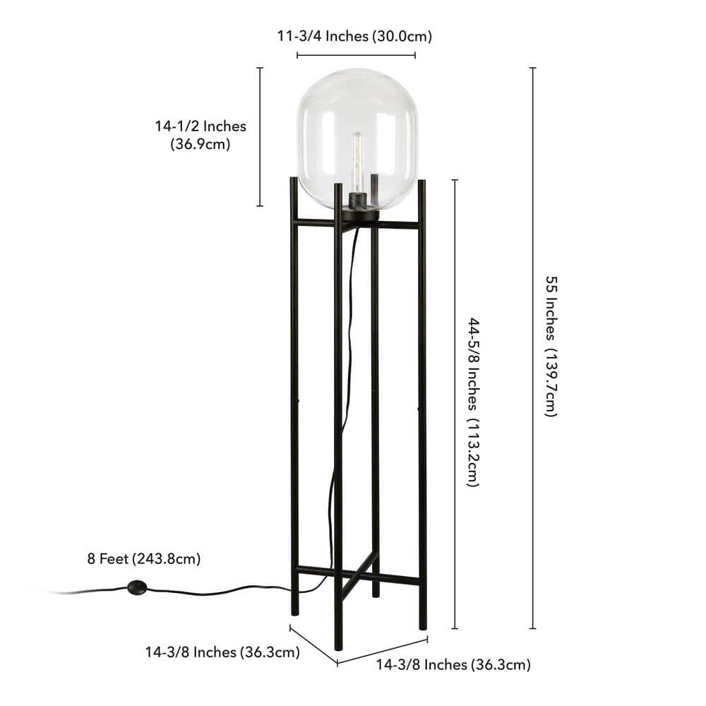 Edison Blackened Bronze Smart Floor Lamp with Glass Shade