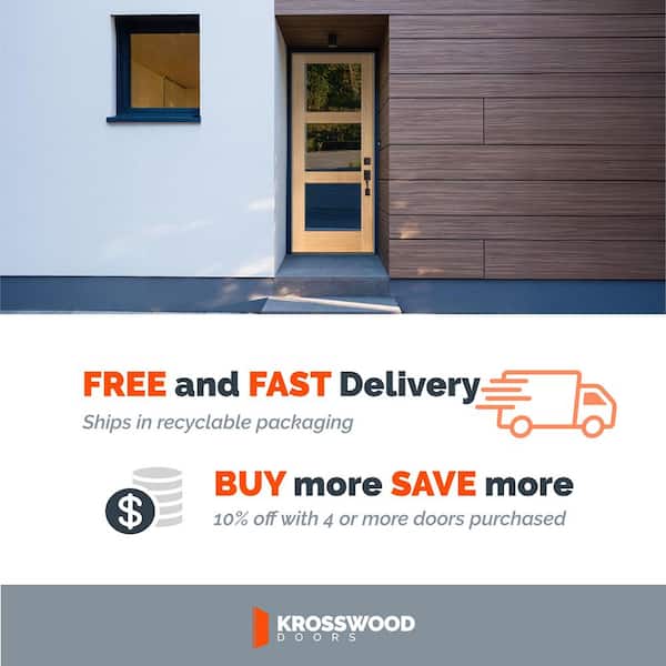 32 in. x 80 in. Contemporary Hemlock 3-Lite Clear Glass Unfinished Wood Front Door Slab