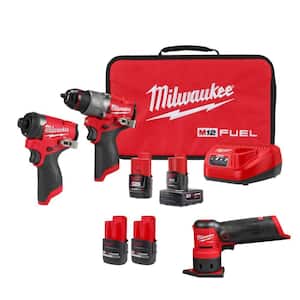 M12 FUEL 12-Volt Cordless 2-Tool Combo Kit with M12 FUEL Orbital Detail Sander and (2) M12 HO 2.5 Ah Batteries