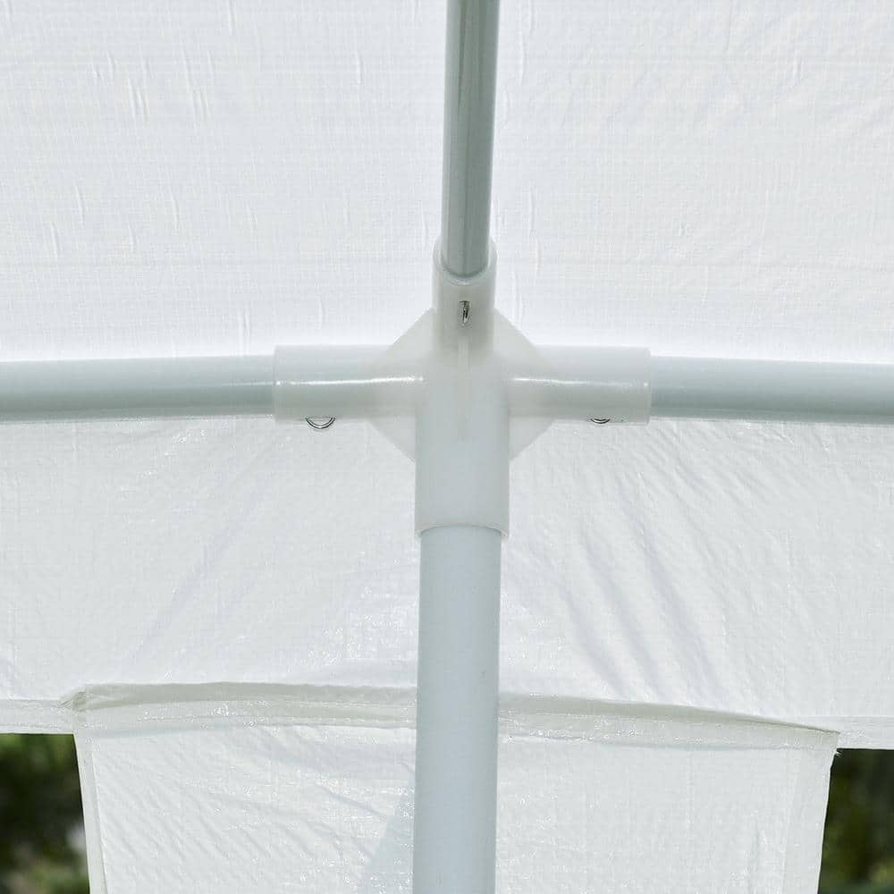 White 10'x30' Heavy Duty Outdoor Canopy Tent with Steel Frame