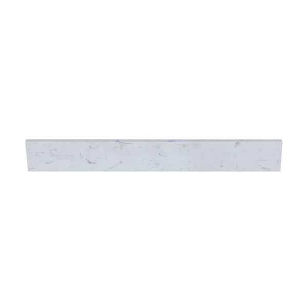 37 in. W x 0.75 in. x 4 in. Engineered White Marble Bathroom Vanity Backsplash