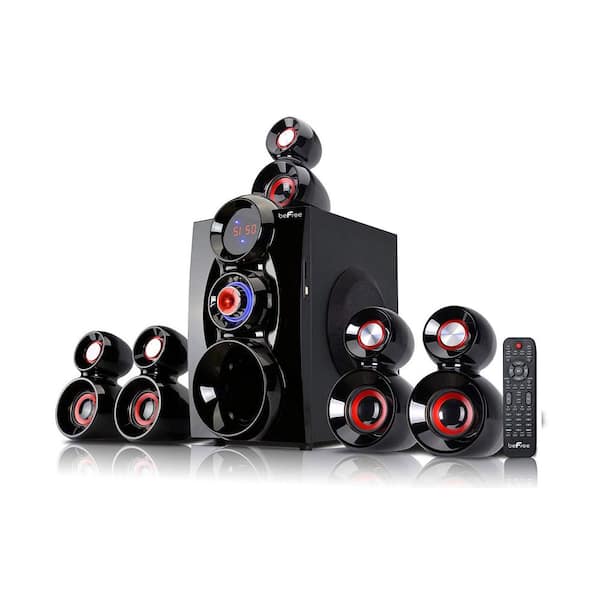 Baars Vlekkeloos te rechtvaardigen BEFREE SOUND 5.1-Channel Bluetooth Surround Sound Speaker System in Red  98592798M - The Home Depot