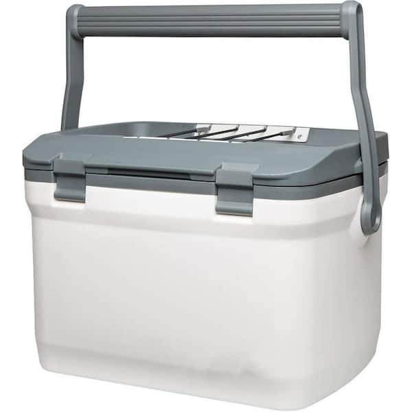 Adventure Outdoor Cooler 16 qt. Heavy Duty Outdoor Camping Cooler 36-Hour Cooling Ice Chest for 21-Cans (White)