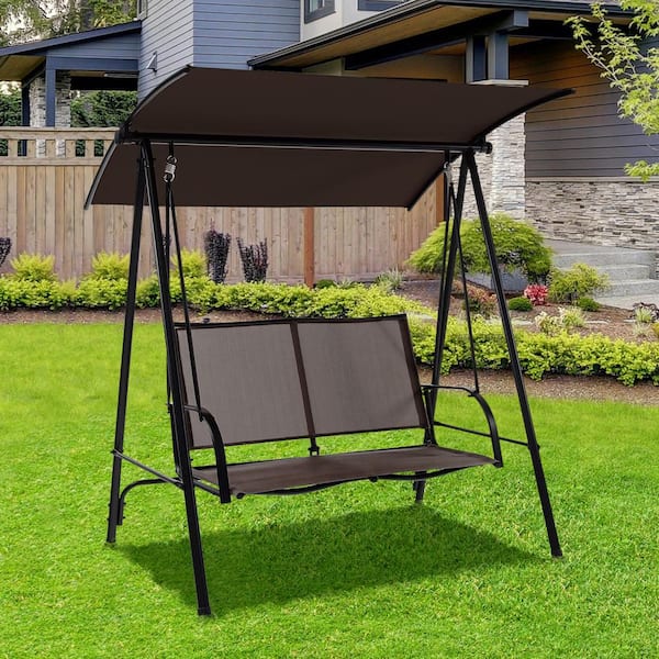 ANGELES HOME 2-Person Heavy-duty Metal Frame Outdoor Patio Swing 