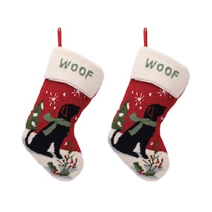 20 in. Acrylic/Polyester Hooked Dog Stocking (2-Pack)