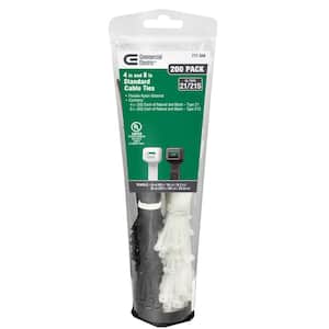 4 in. 8 in. Standard Cable Tie 200 Combo Pack