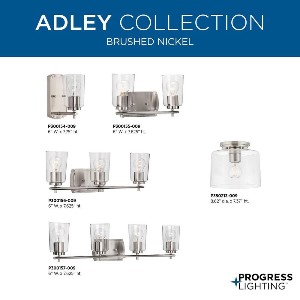 Adley Brushed Nickel and Glass Flush Mount Light