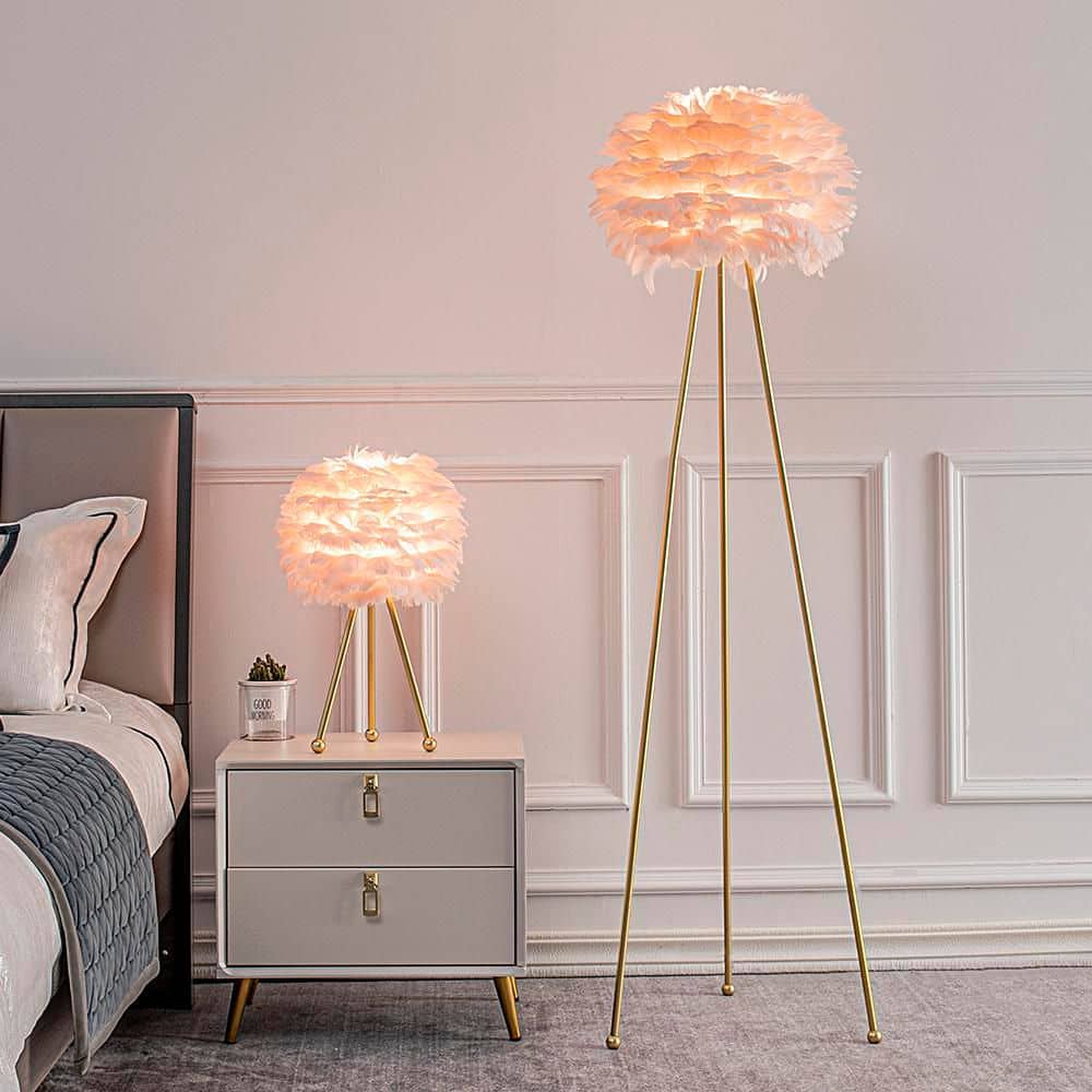 60 in. Gold Traditional 1-Light Tripod Living Room Bedroom Reading Standing up Floor Lamp Corner Tall Lights price history on PriceWatchPro