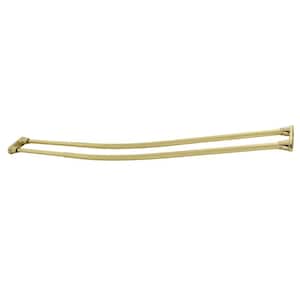 Edenscape 60 in. to 72 in. Stainless Steel Adjustable Curved Shower Curtain Rod in Polished Brass