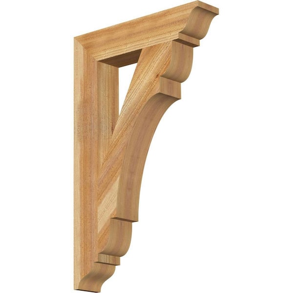 Ekena Millwork 4 in. x 32 in. x 20 in. Western Red Cedar Olympic Traditional Rough Sawn Bracket