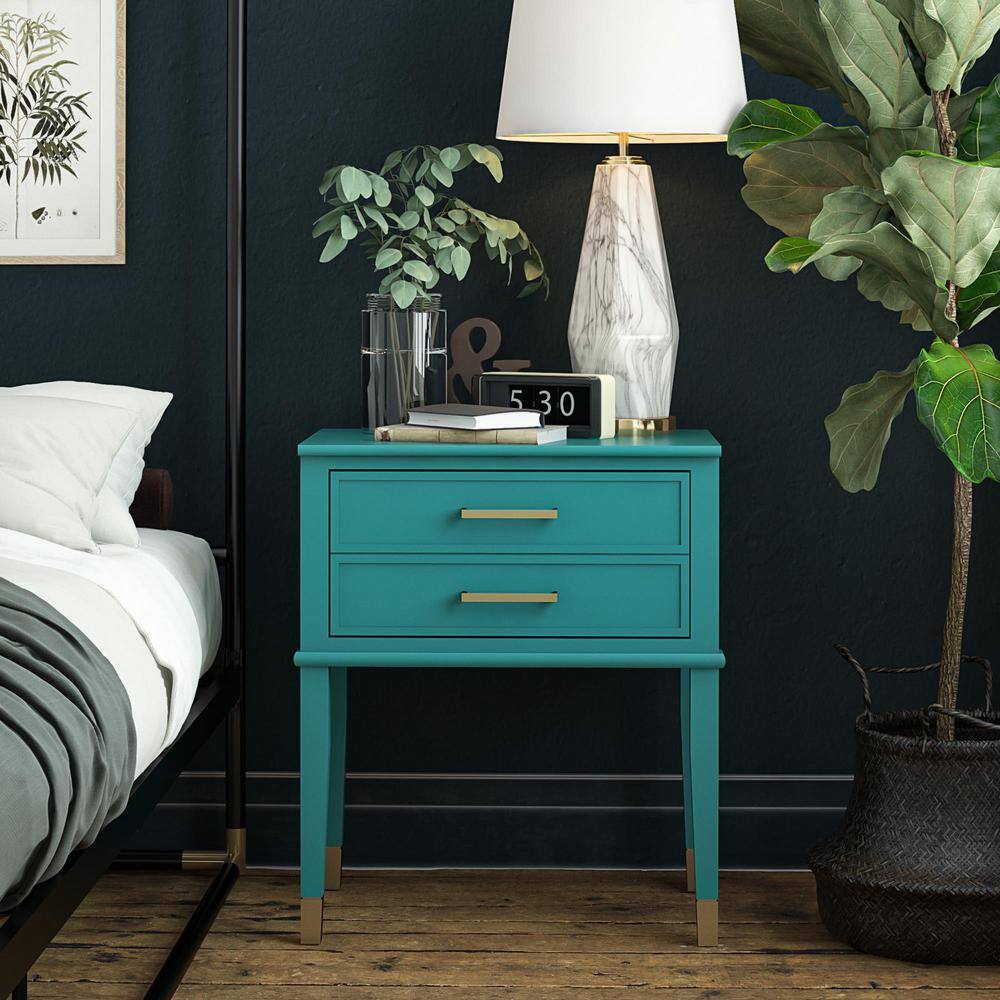 Emerald Green Westerleigh 31'' Wooden End Table with Storage