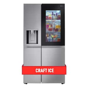 27 cu. ft. Side by Side Smart Refrigerator w/ InstaView and Craft Ice in PrintProof Stainless Steel