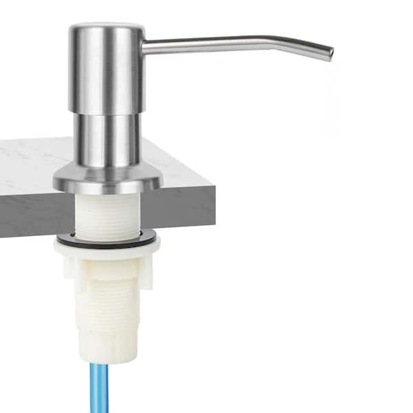 Brushed Nickel Stainless Steel Soap Dispenser, Countertop Dish Soap Dispenser Pump with 47 in. Extension Tube kit