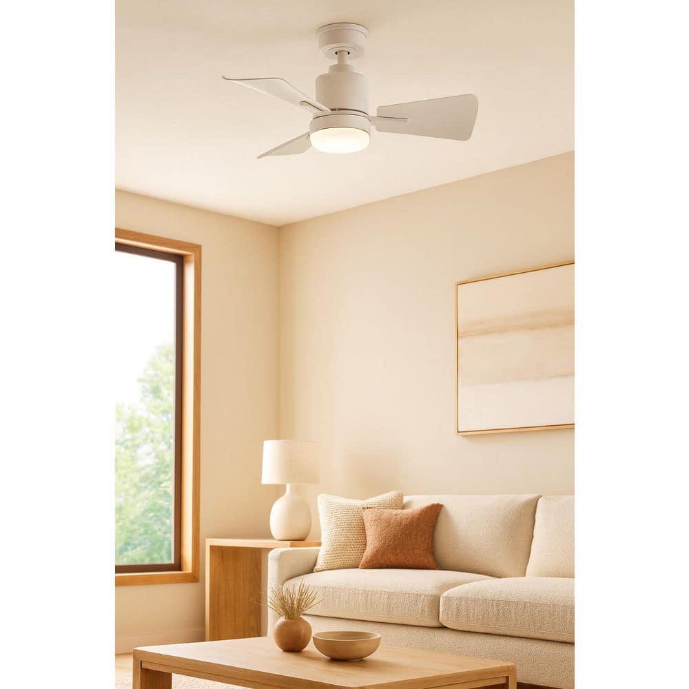 Atom 30.0 in. Indoor/Outdoor Integrated LED Matte White Ceiling Fan with Remote Control price history on PriceWatchPro