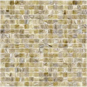 Skosh Glossy Golden Brown 11.6 in. x 11.6 in. Glass Mosaic Wall and Floor Tile (18.69 sq. ft./case) (20-pack)