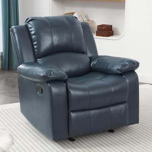 Clifton Midnight Blue Faux Leather Glider Recliner