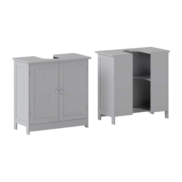 23.50 in. W Bath Vanity Cabinet without Top in Light Gray with 2 Doors and Adjustable Shelf Unassembled