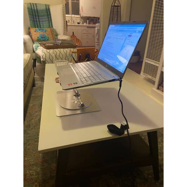 10.59 in. x 10.94 in. Aluminum Laptop Stand with 360 Rotating Base, Foldable Computer Stand for Desk (Silver)