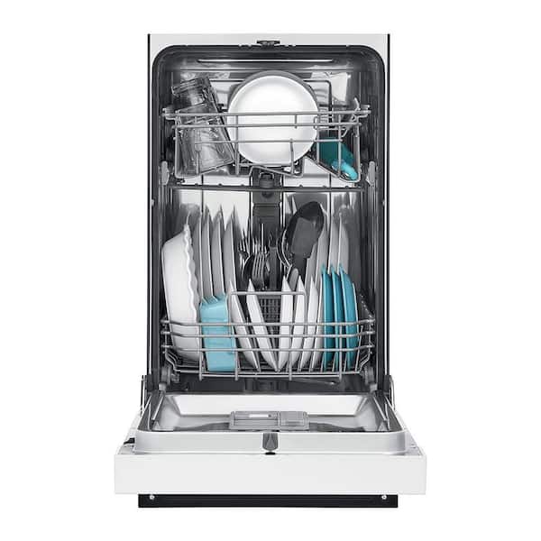 18 in. Dishwasher with 8 Place Settings, 6 Washing Programs, Stainless Steel Tub, UL/Energy Star-White