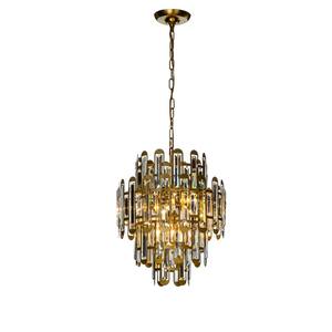 4-Light Gold Modern Luxe Tiered Crystal Chandeliers