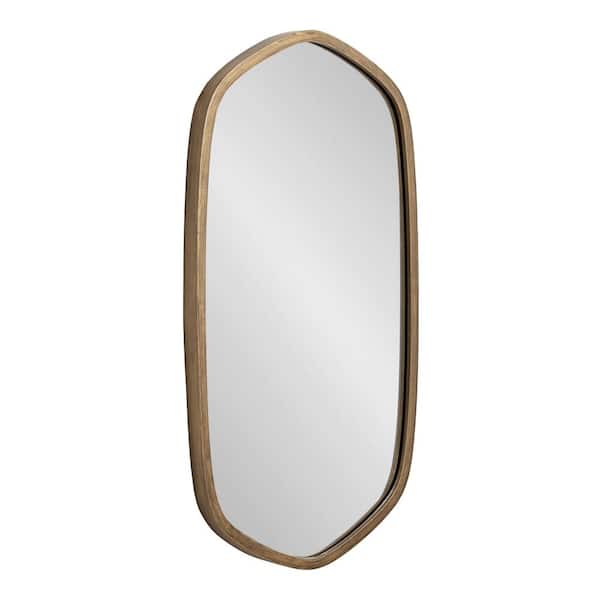 Kate and Laurel McLean 20 in. W. x 36 in. H Metal Gold Hexagon Modern Framed Decorative Wall Mirror