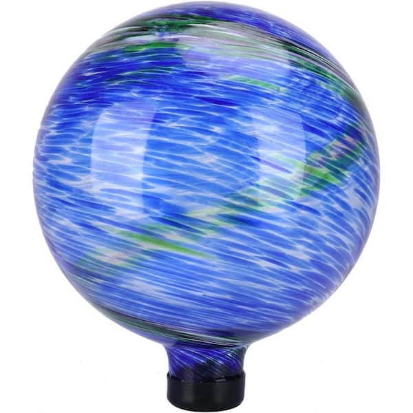Blue Glass Gazing Balls Sphere for Garden Lawn Outdoor Ornament Yard Decorative