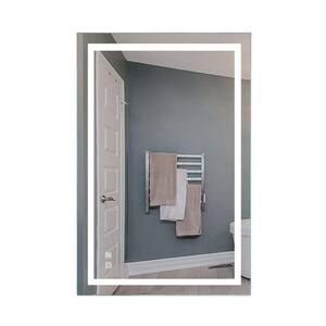 24 in. x 36 in. Frameless Rectangle Vertical Horizontal Mounted Anti Fog Dimmable Front Lighted Bathroom Vanity Mirror
