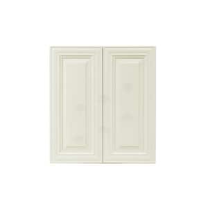 Princeton Assembled 27 in. x 30 in. x 12 in. 2-Door Wall Cabinet with 2-Shelves in Off-White