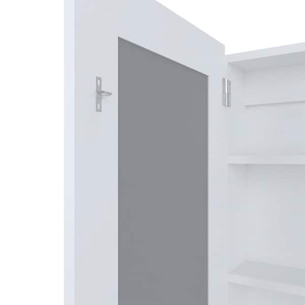 White 15.3 in W x 25.7 in. H Coastal Rectangle Engineered Wood Framed Mirror Wall Mirror Vanity Mirror