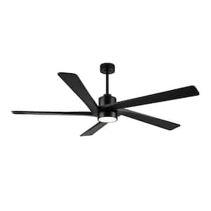 54 inch 5 Blades LED Indoor Black Ceiling Fan with Remote