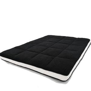 Japanese Floor Mattress 54 in. x 4 in. Sherpa Fleece Futon Mattress Roll Up Bed Outdoor Cushion Sleeping Pads