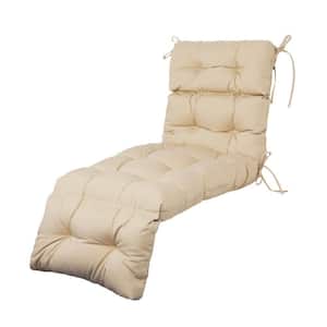 Outdoor Chaise Lounge Cushions 71x24x4" Wicker Tufted Cushion for Patio Furniture in Beige
